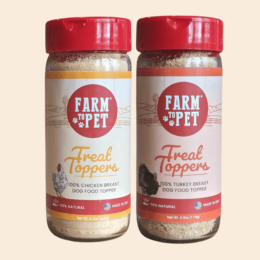 Chicken & Turkey Treat Topper Bundle – High Protein Toppers Chicken Turkey Dog Food Treat Toppers Front