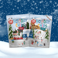 Two packages of 'Farm Pet' Holiday Chips on a snowy background with falling snow.