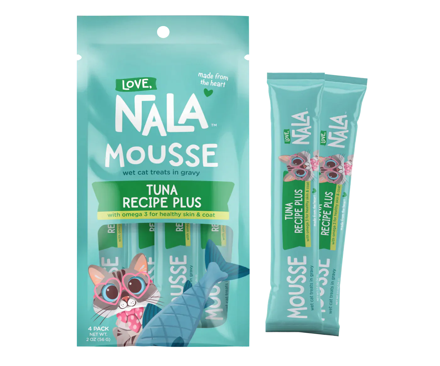 Nala Mousse tuna recipe cat treat packaging on a white background