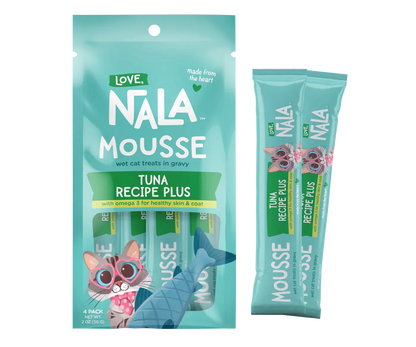 Nala Mousse tuna recipe cat treat packaging on a white background