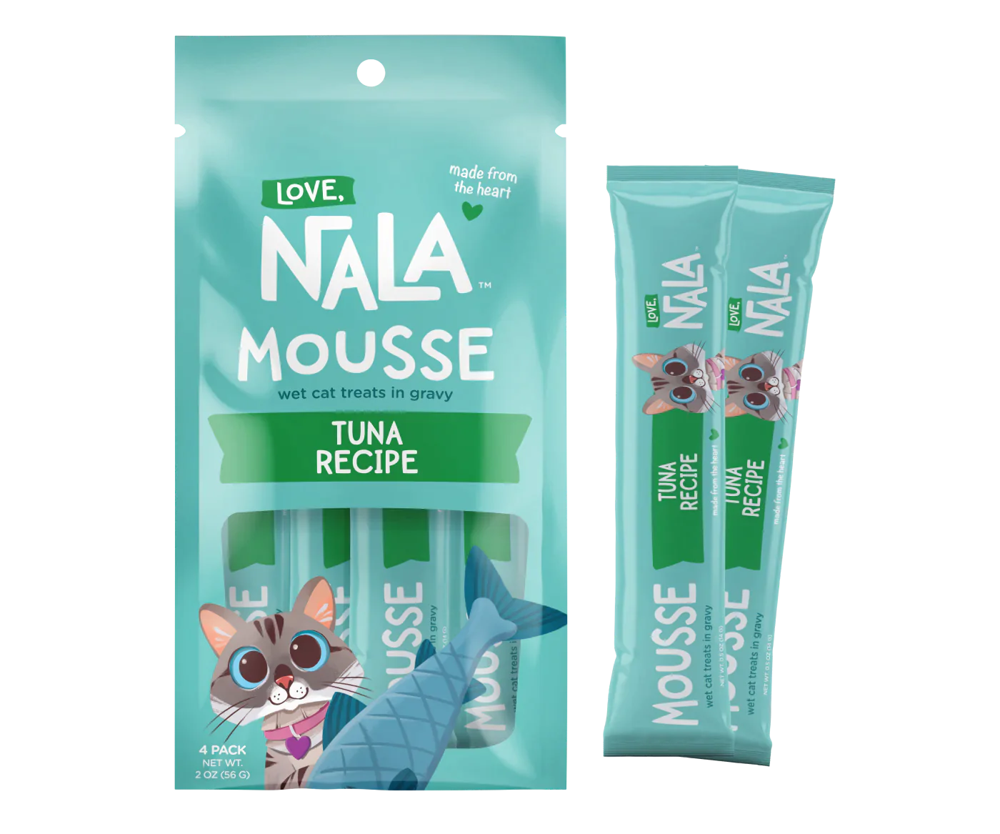 Nala Mousse tuna recipe cat treats packaging on a white background
