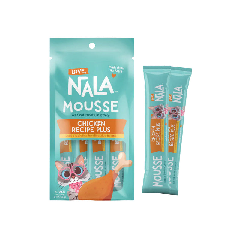 Nala Mousse chicken recipe cat treats packaging on a white background