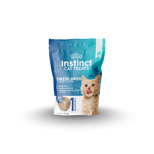 Package of Wild Instinct cat treats on a white background