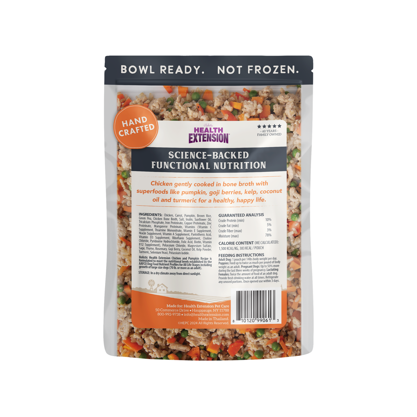 Package of Health Extension pet food with visible text and branding on a white background