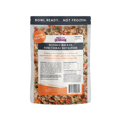 Package of Health Extension pet food with visible text and branding on a white background