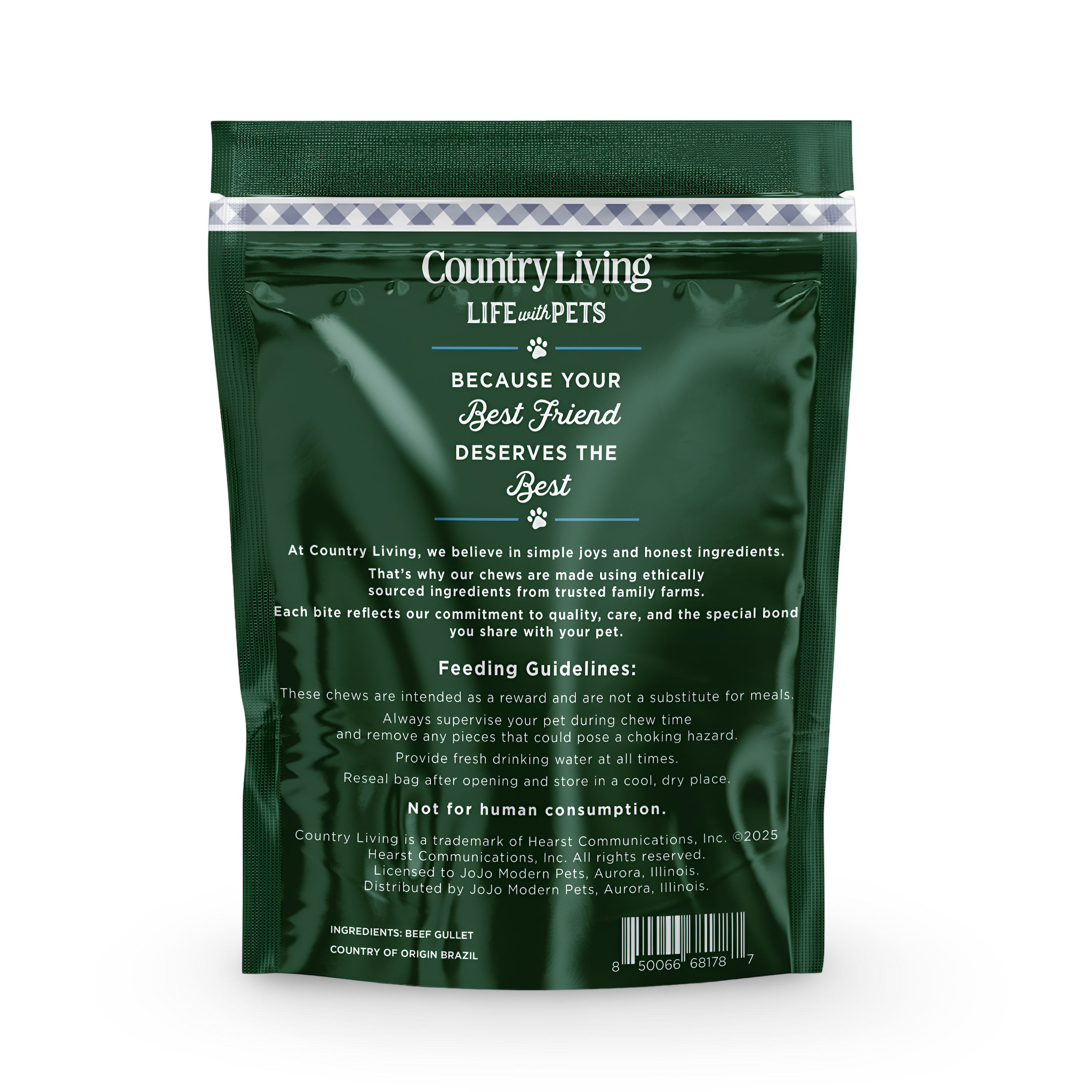 Country Living 6” Gullet Flats Dog Treats – 20 Count Bag – All-Natural Beef Esophagus Chews – High-Protein, Easily Digestible, Single-Ingredient Dog Treats – Grain-Free & Long-Lasting - Whisker House