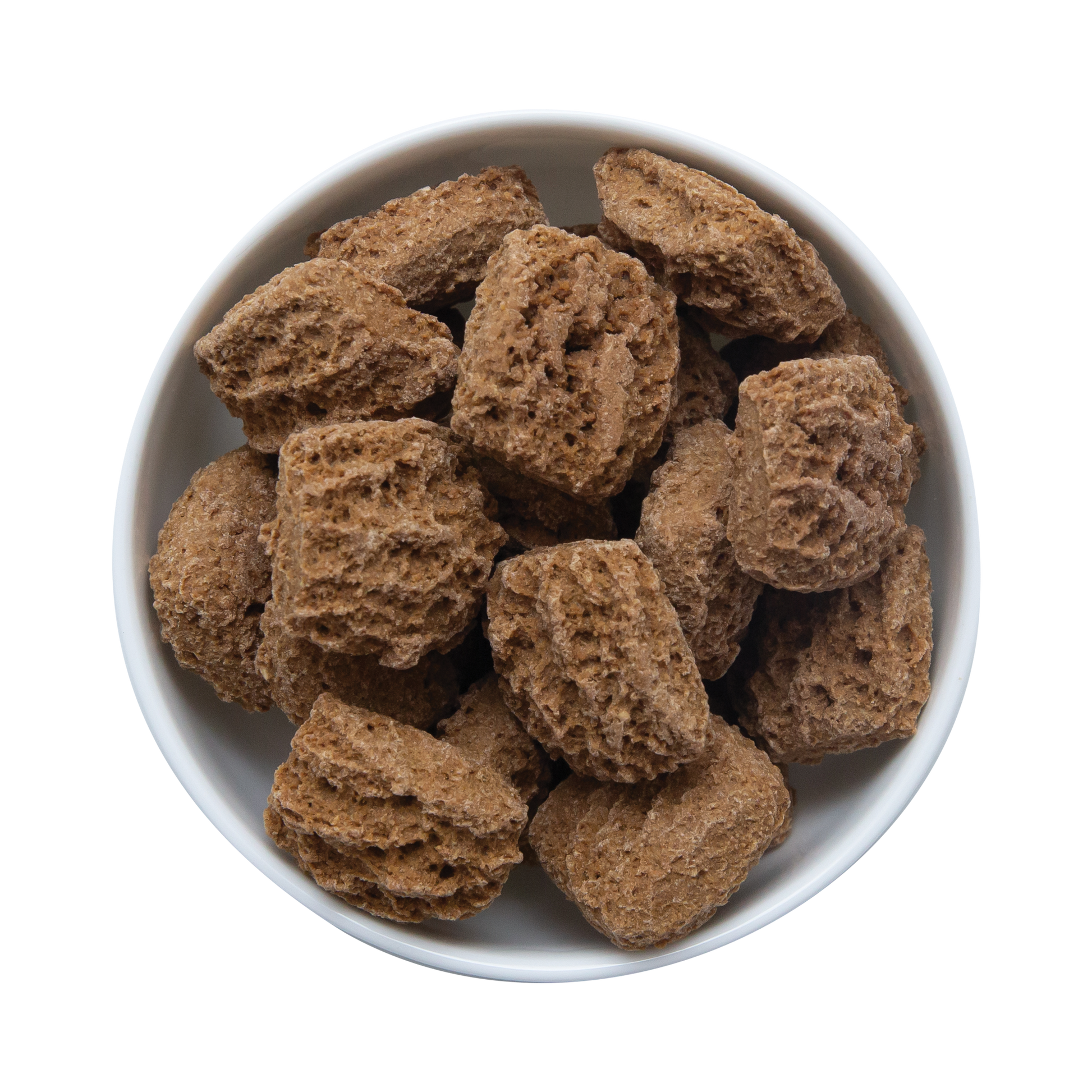 Crunchy Munchies Blueberry Ruffin granola bites served in a dog bowl