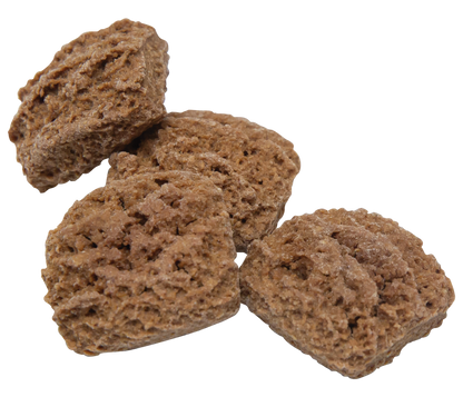 Close-up of Appley Crisp baked granola bites showing size and crunchy texture