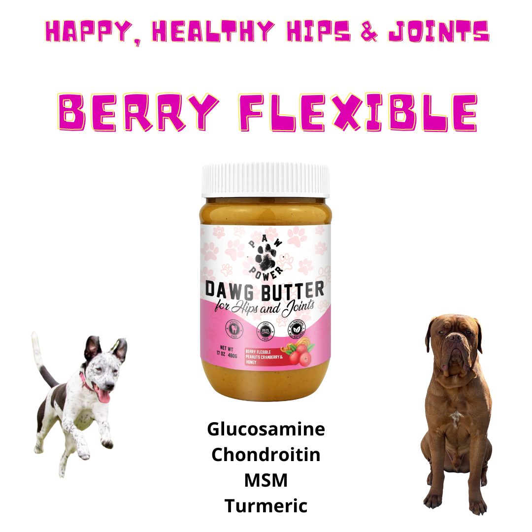 Dawg Butter Berry Flexible hip and joint support graphic