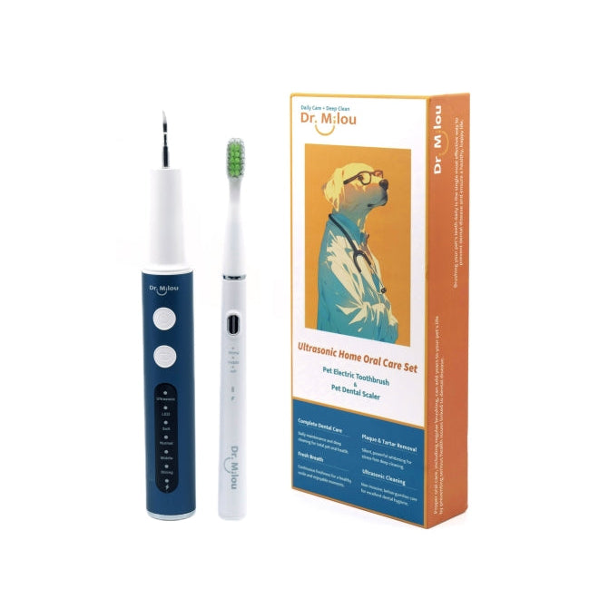 Two dental care products and their packaging on a white background