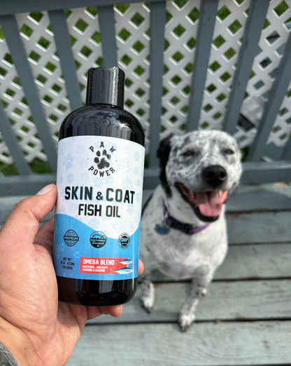 Dawg Health fish oil label showing EPA and DHA per serving