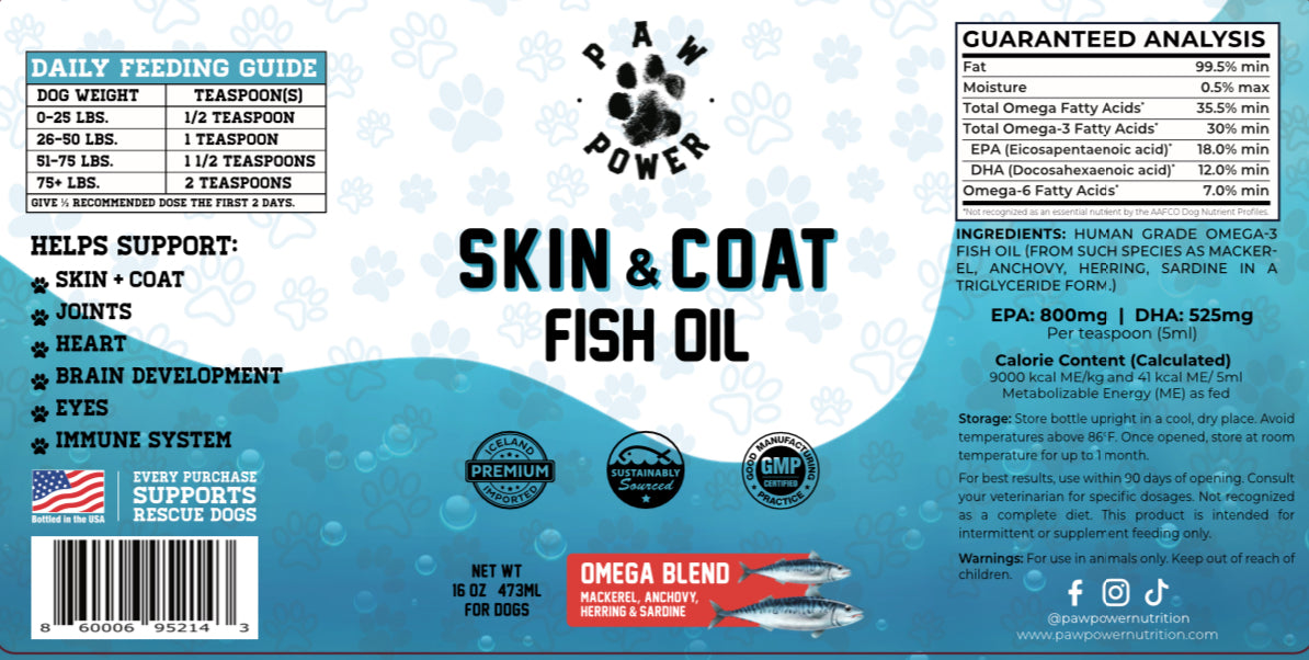 Dawg Health fish oil pumped onto a bowl of dog food