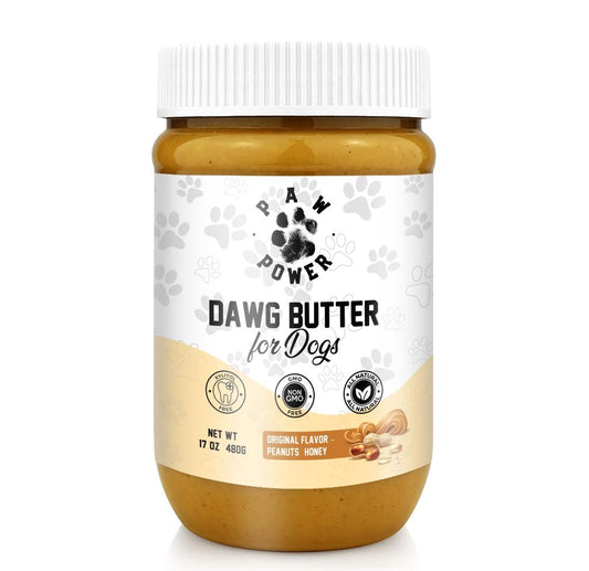 Dawg Butter Original xylitol-free peanut butter for dogs jar