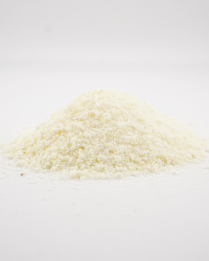 Plant based cassava cat litter poured out to show the mixed granule size