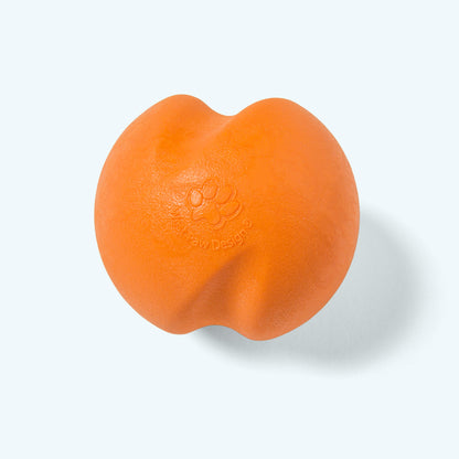 Orange dog toy on a white background