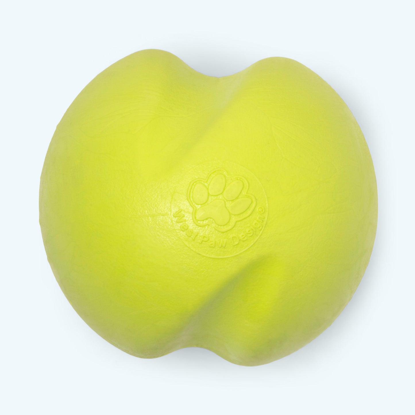 Yellow dog toy with a brand logo on a white background
