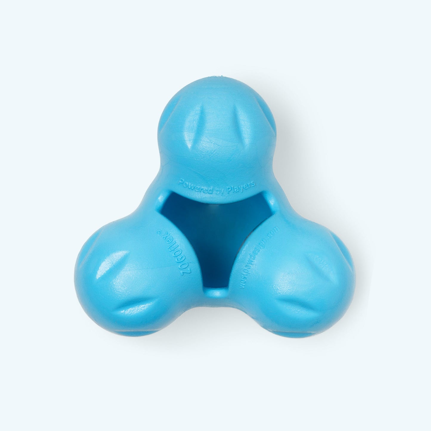 Blue dog toy on a white background