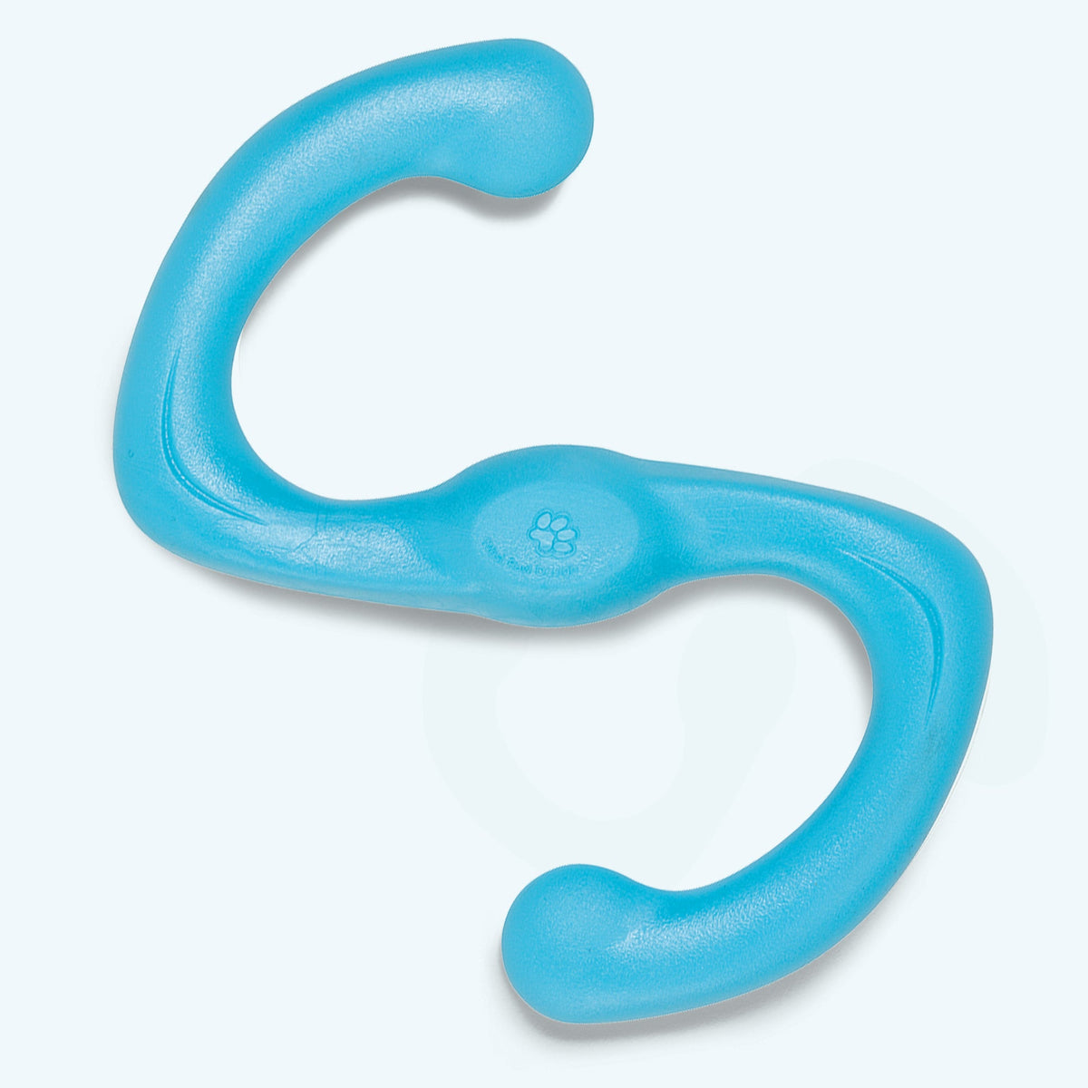Blue plastic hook on a white background