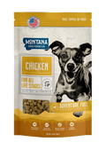 Montana Dog Food Co. package with a dog on the label against a white background