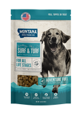 Dog food package from Montana Dog Food Co with a dog on the label