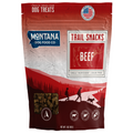 Montana Dog Food Co. trail snacks packaging with beef flavor on a white background