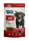 Montana Dog Food Co. beef dog food package on a white background