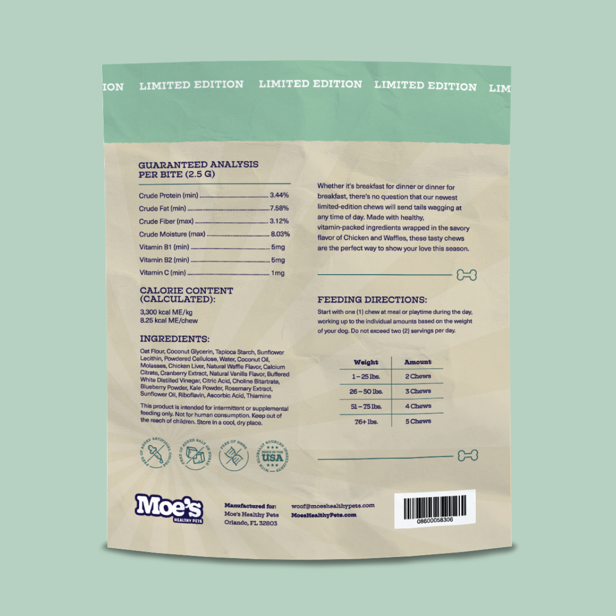 Chicken and Waffles Chews (60 chews per product) - Whisker House