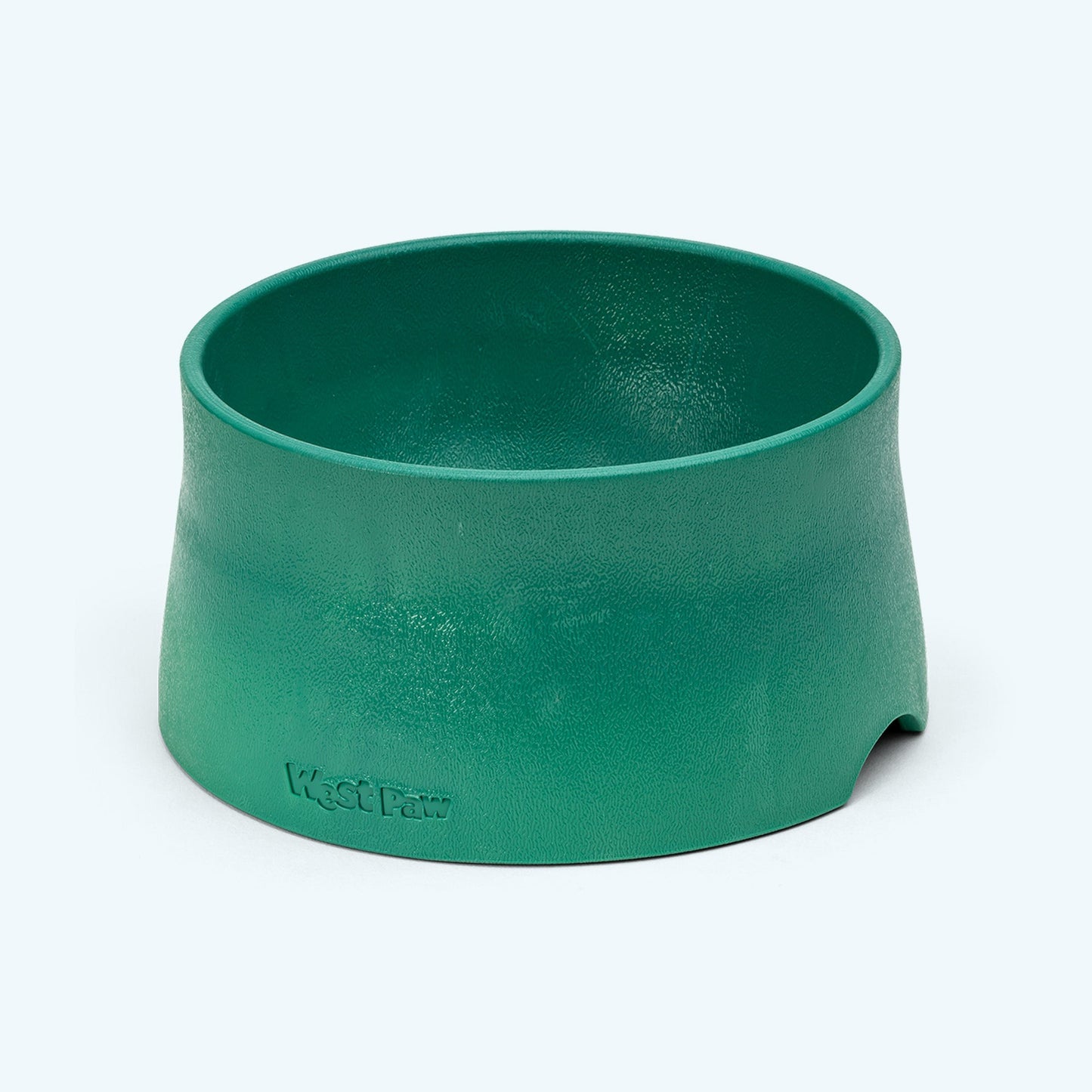 Green pet bowl with 'Kast Paw' branding on a white background