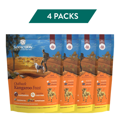 Outback Kangaroo Feast Air-Dried Dog Food package — 4-pack bundle