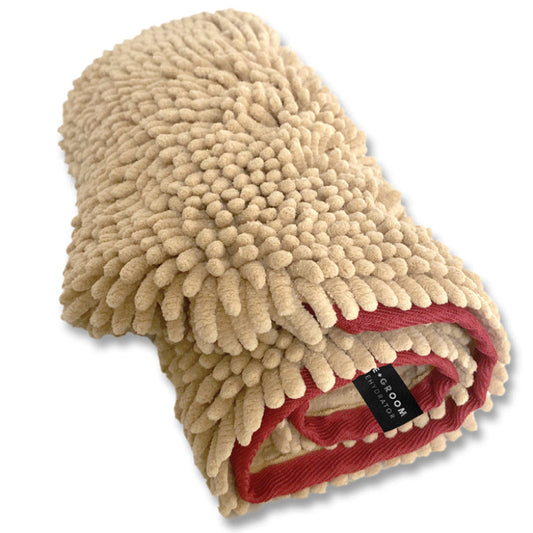 PRIDE+GROOM THE TOWEL microfiber dog drying towel in beige