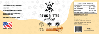 Dawg Butter Original peanut butter jar label artwork