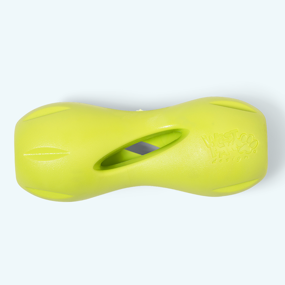 Yellow dog toy on a white background