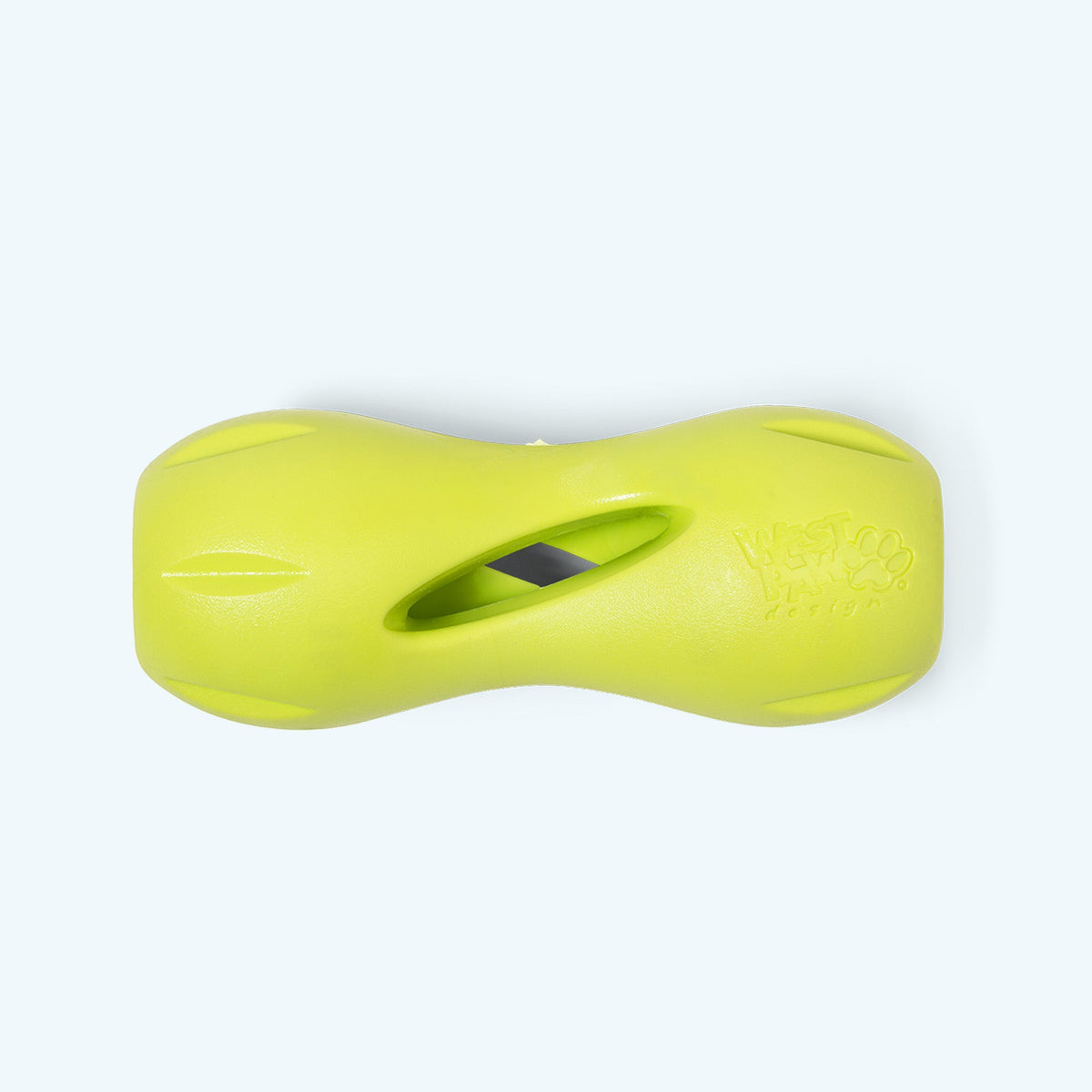 Yellow dog toy on a white background