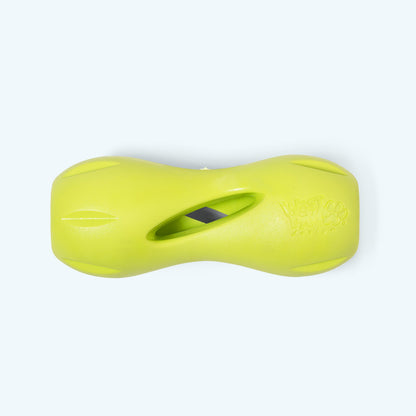 Yellow dog toy on a white background