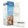 White water bottle with 'Dog Mom' text and Rubyloo packaging on a white background