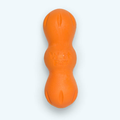 Orange dog toy with 'WubbaNub' branding on a white background