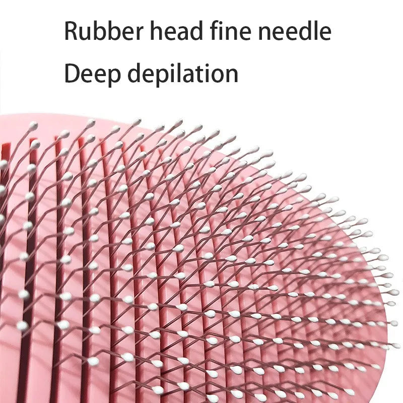 Close-up of a rubber head with fine needles labeled 'Deep depilation'.