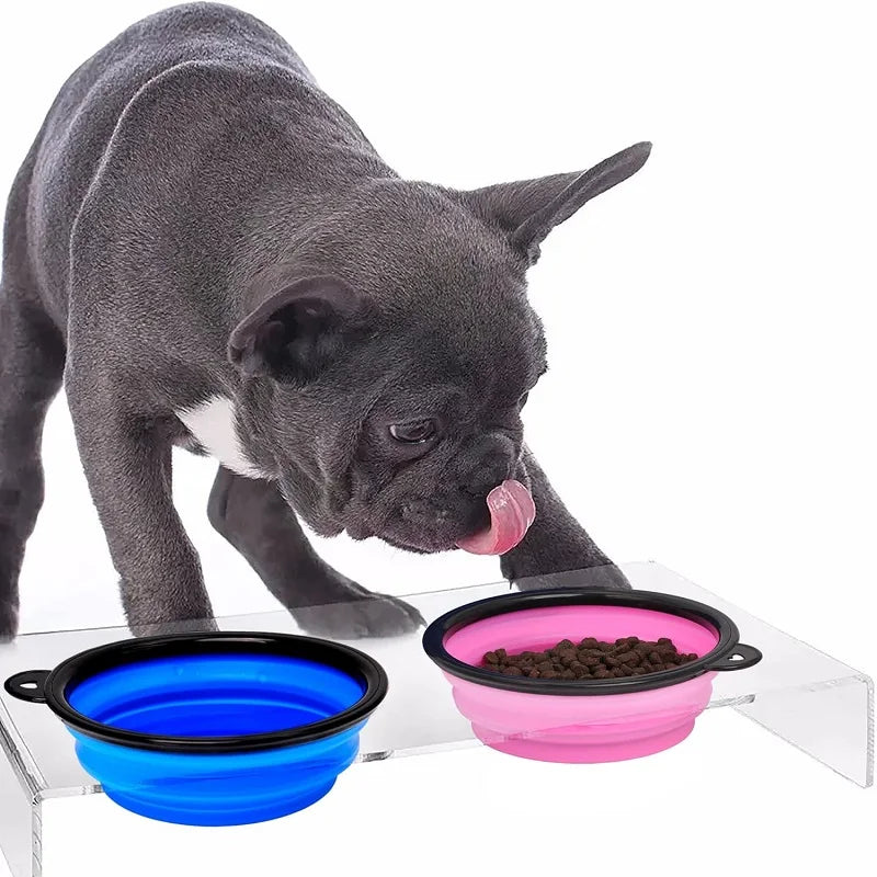 Folding Portable Silicone Dog Feeder Bowl – Travel Food & Water