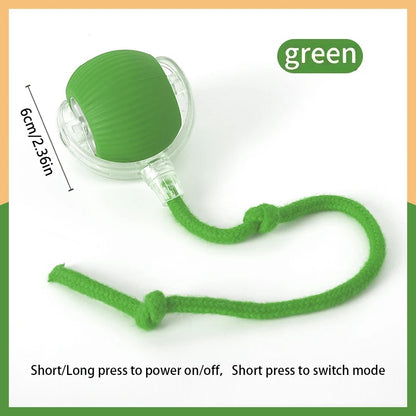 Green electronic device with a cord on a white background