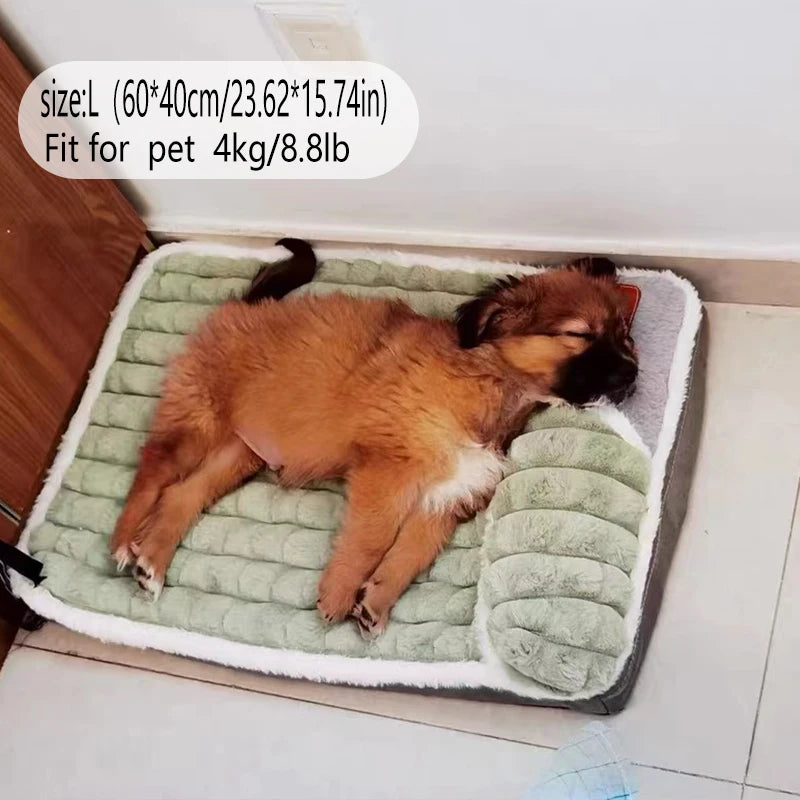 Warm Plush Dog Bed Mattress – Washable Kennel Mat for All Seasons