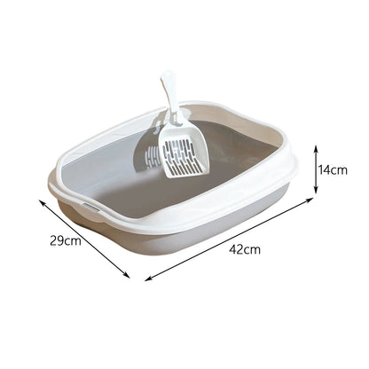 Semi-Enclosed Cat Litter Box – Large Spatter-Proof Kitten Toilet
