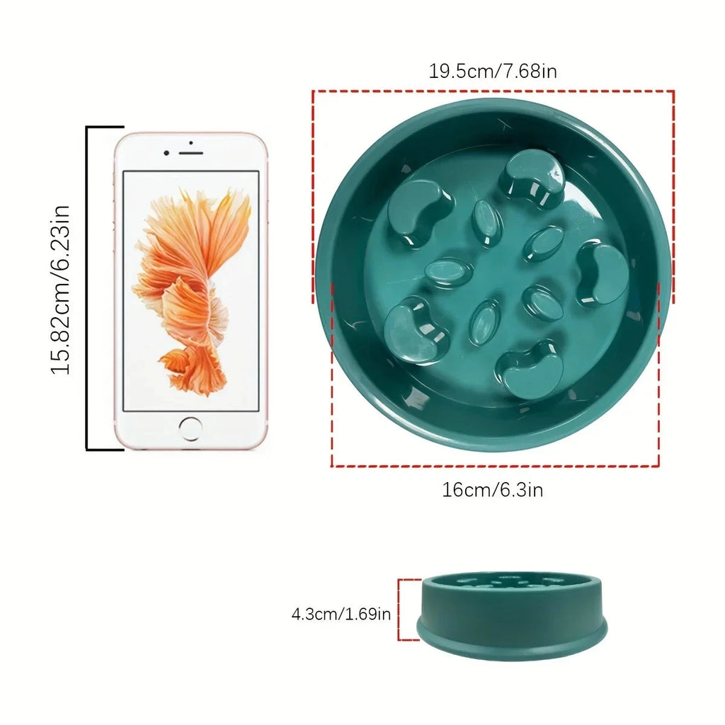 Non-Slip Slow Feeder Pet Bowl for Dogs & Cats – Healthy Eating