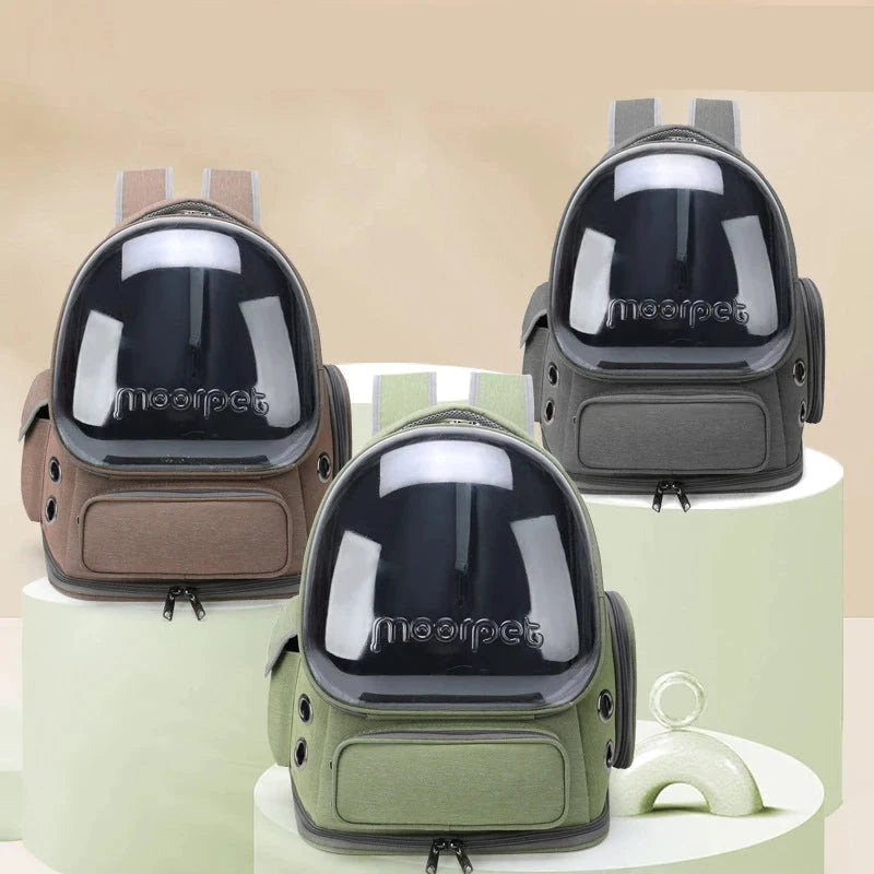 Transparent Folding Pet Carrier Backpack – Travel Bag for Cats & Dogs
