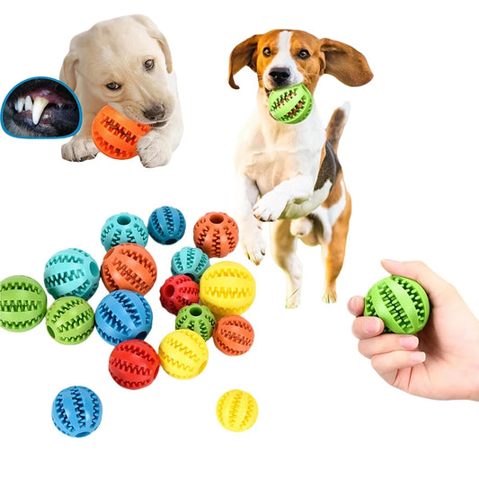 Dog Toy Ball Interactive Rubber Balls Puppy Chewing Toys Tooth Cleaning Cats Pets Food Treat Feeder Silicone Balls Pet Supplies