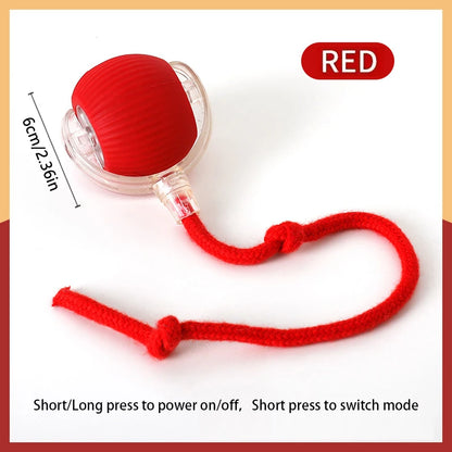 Red electronic device with a rope, labeled 'RED', on a white background.