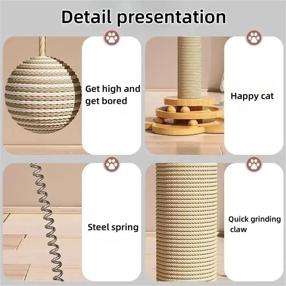 Cat Toy Scratcher Turntable with Sisal Board & Balls – Whisker House