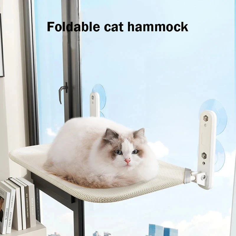 Cat Window Hammock Bed – Foldable, Breathable, Strong Suction Cups