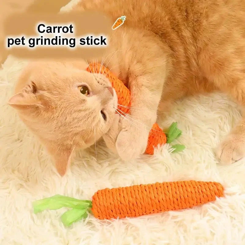 Carrot Cat Toy – Bite-Resistant Teething & Interactive Play Stick