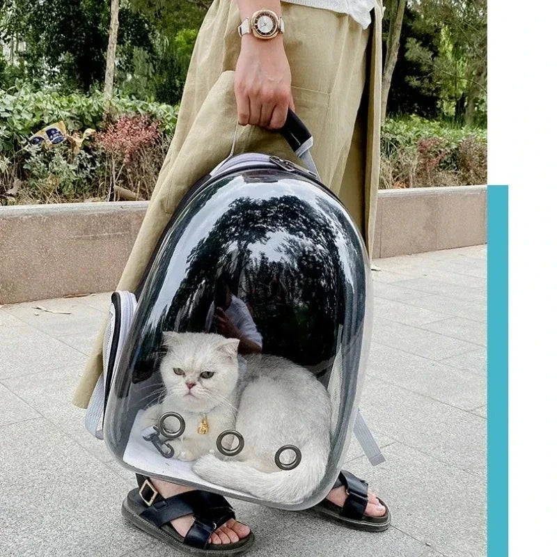 Transparent Pet Backpack Carrier – Breathable Travel Bag for Cats & Dogs