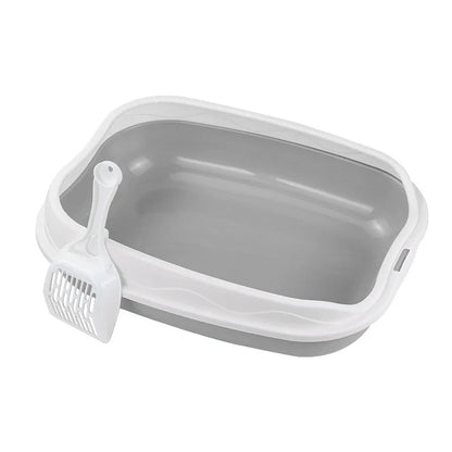 Semi-Enclosed Cat Litter Box – Large Spatter-Proof Kitten Toilet